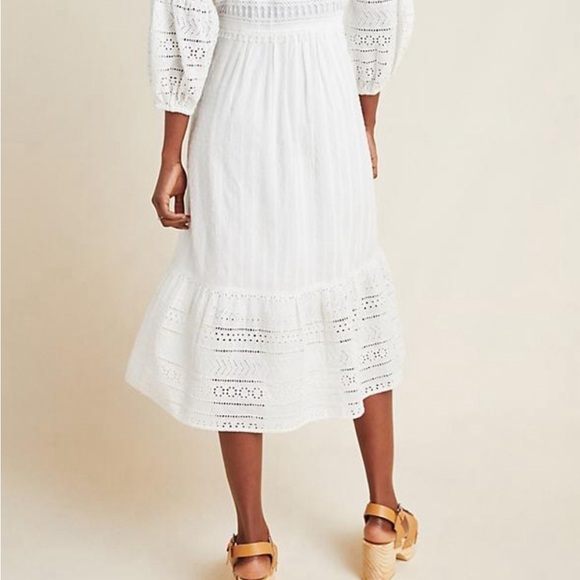 Anthropology lace-embellished peasant dress NWT size 14 - Picture 4 of 8